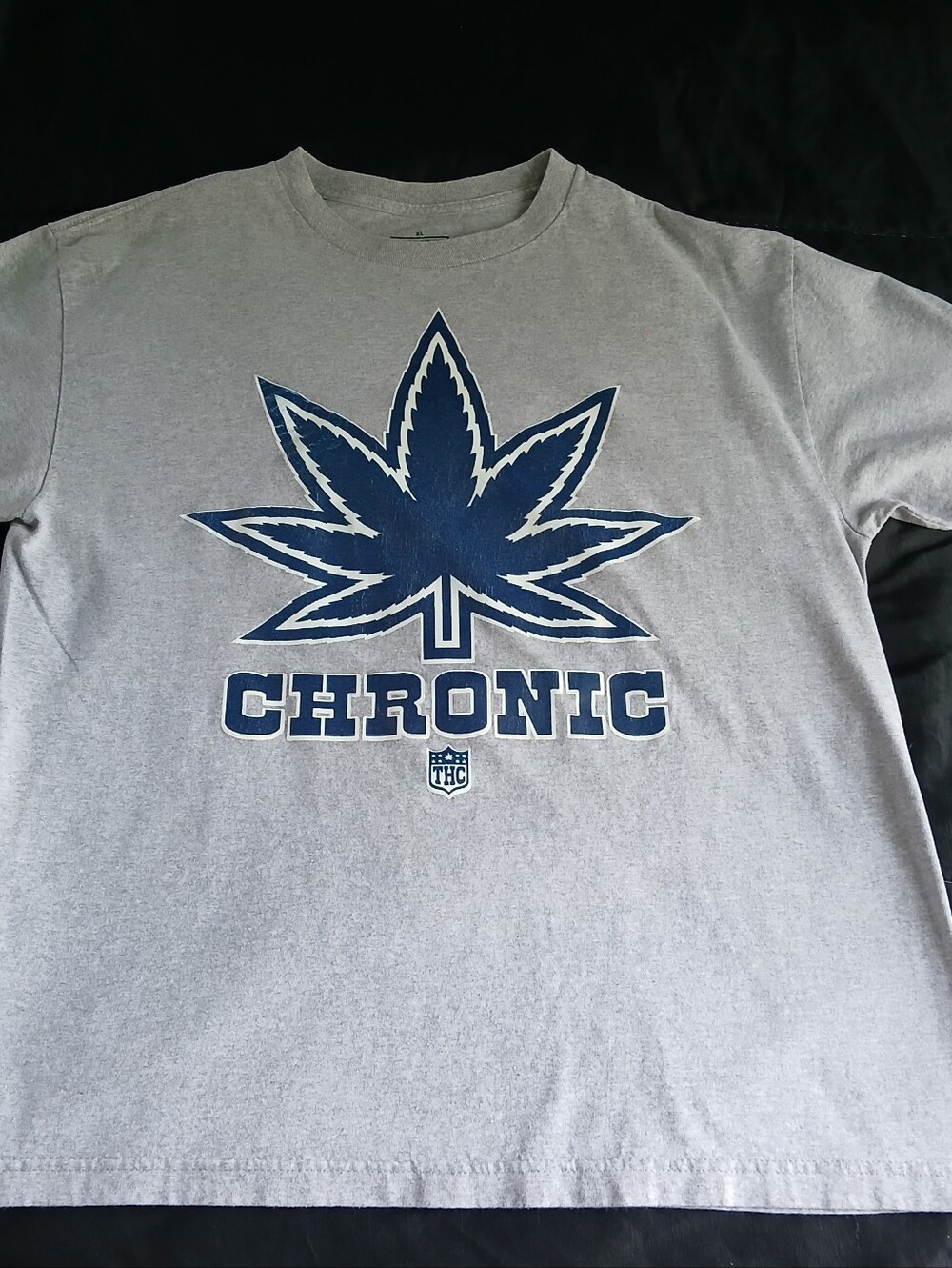 State of Mind Gray Tee with Navy Leaf Graphic XL